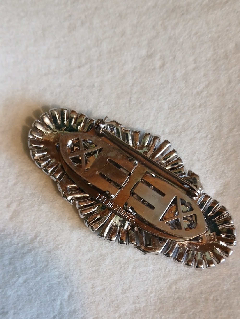 Vintage Ralph Polcini Rhinstone Dress Pin - Picture 4 of 6